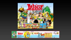 ASTERIX – KONAMI – 1992 – GX068- Beat Them All - Set Affiche Marquee Holder + Instruction Card