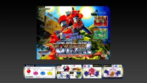 ARMORED WARRIORS - POWERED GEAR- CAPCOM - 1994 - CPS2- Beat them all - Set Affiche Marquee Holder + Instruction Card